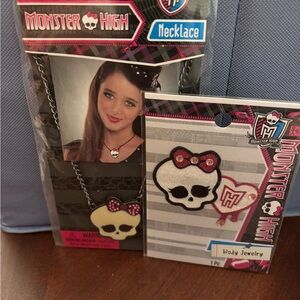 Monster High Skull Pendant Necklace & Body Tattoo